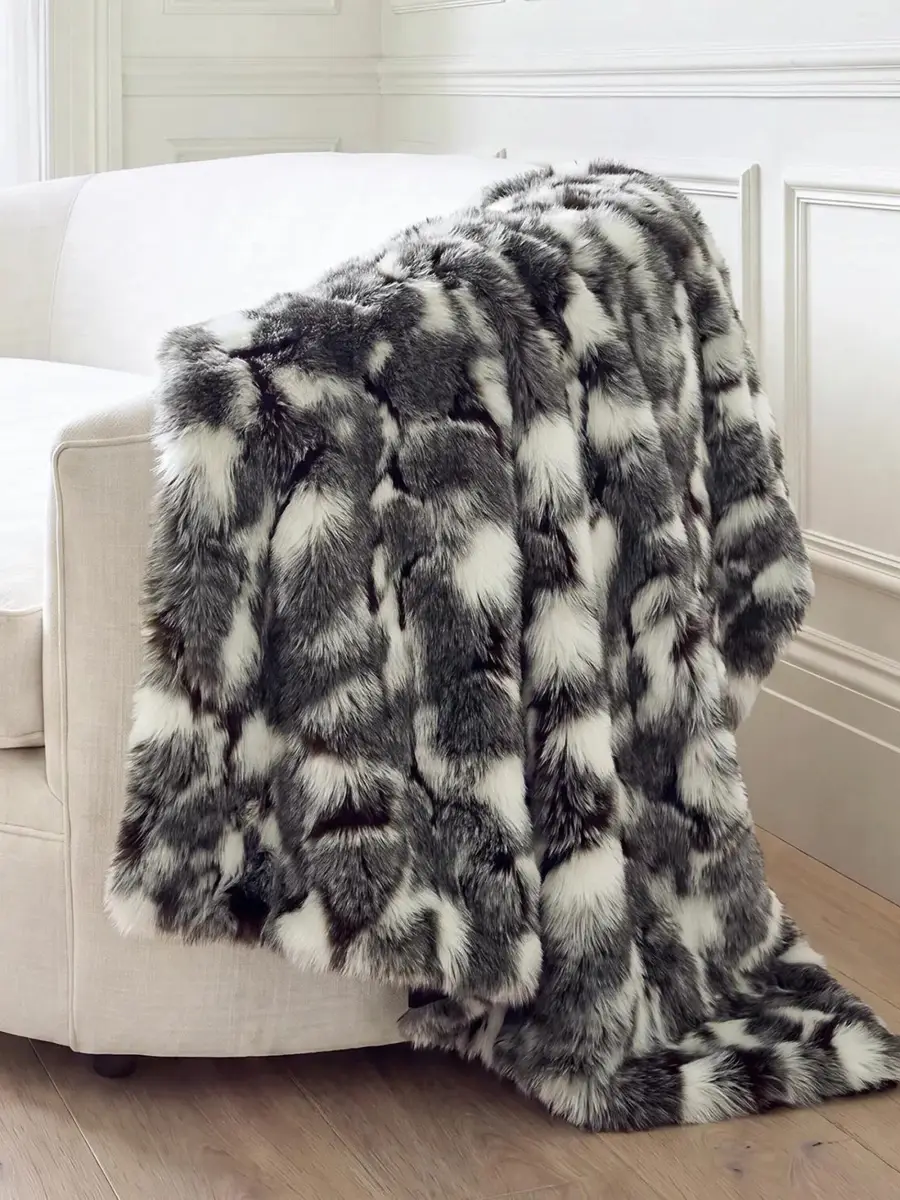 Gorski Fox-Print Faux-Fur Throw | Thumbnail 4