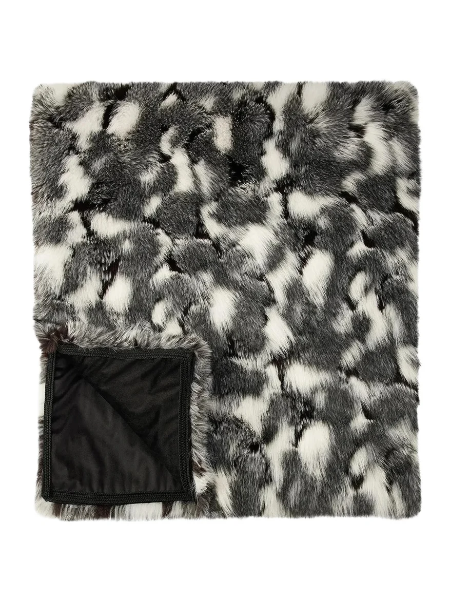 Gorski Fox-Print Faux-Fur Throw