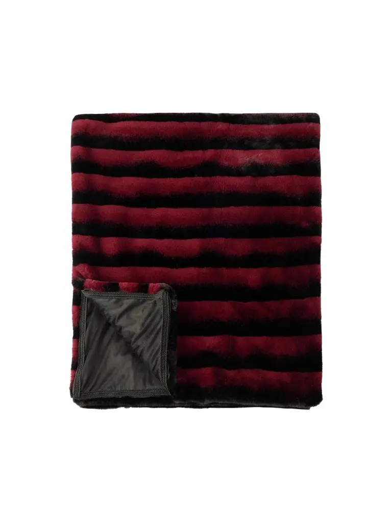 Gorski Striped Faux-Fur Throw Blanket