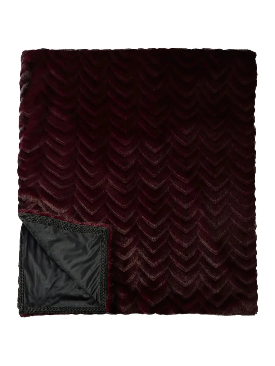 Gorski Chevron Faux-Fur Throw Blanket