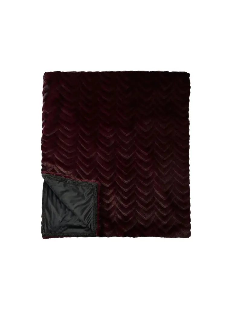 Gorski Chevron Faux-Fur Throw Blanket