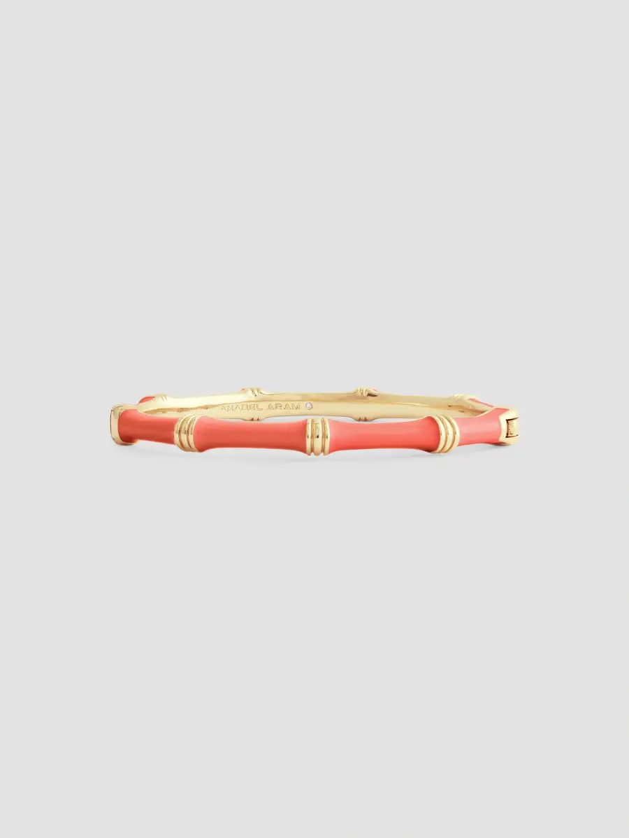 Anabel Aram Women's Bamboo 18K Gold-Plated Enameled Hinged Bangle | Thumbnail 2