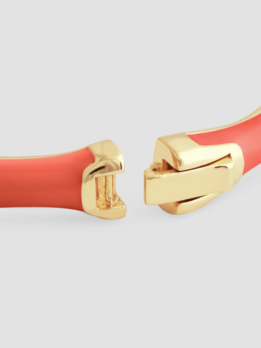 Anabel Aram Women's Bamboo 18K Gold-Plated Enameled Hinged Bangle | Thumbnail 4