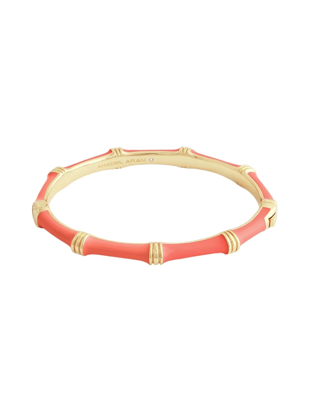 Women's Bamboo 18K Gold-Plated Enameled Hinged Bangle Women's Bamboo 18K Gold-Plated Enameled Hinged Bangle
