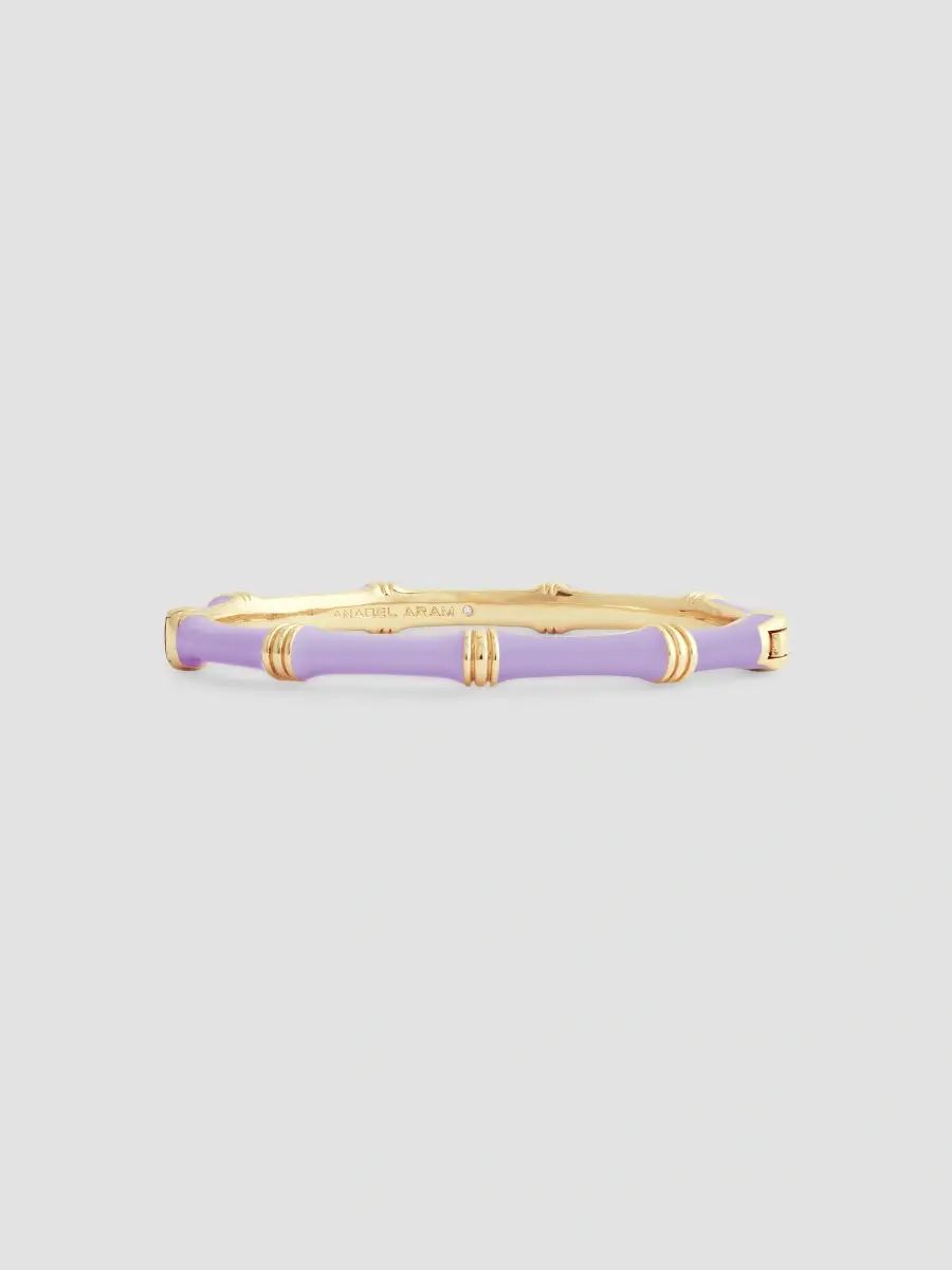 Anabel Aram Women's Bamboo 18K Gold-Plated Enameled Hinged Bangle | Thumbnail 2