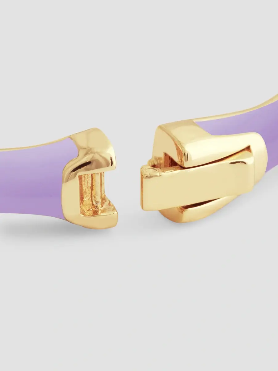 Anabel Aram Women's Bamboo 18K Gold-Plated Enameled Hinged Bangle | Thumbnail 4
