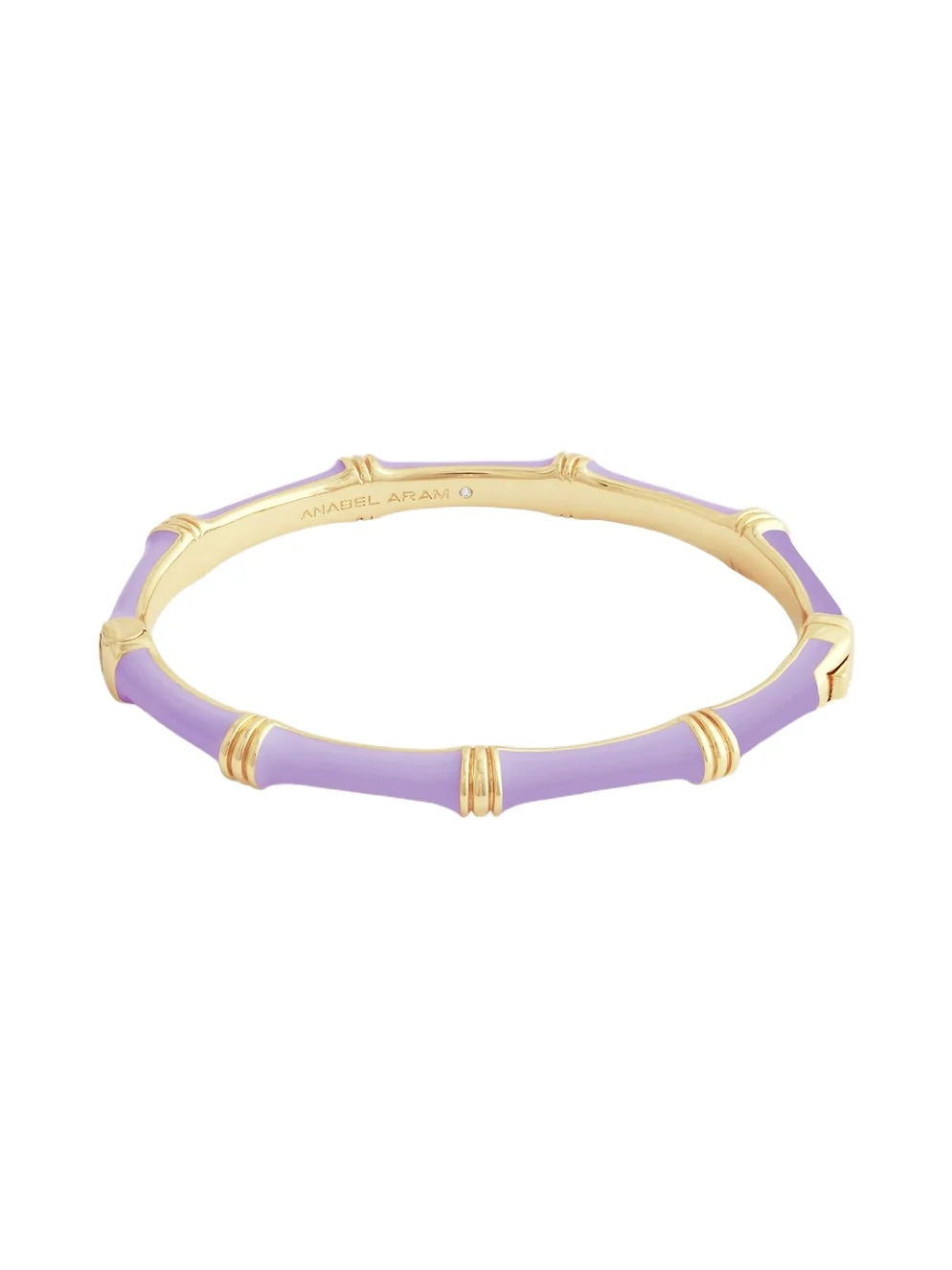 Anabel Aram Women's Bamboo 18K Gold-Plated Enameled Hinged Bangle