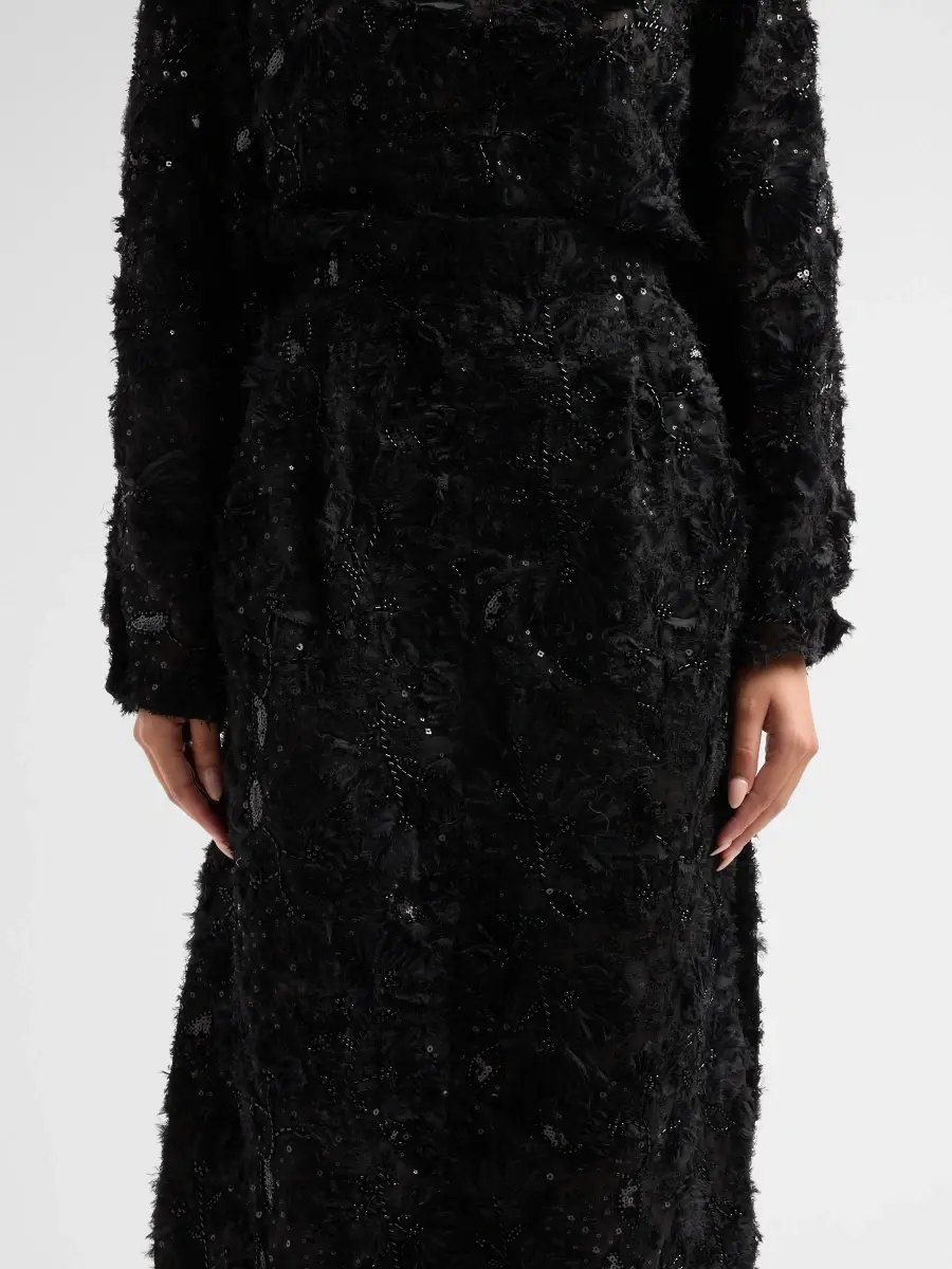 PRABAL GURUNG Women's Embellished Deconstructed Organza Maxi Skirt | Thumbnail 5
