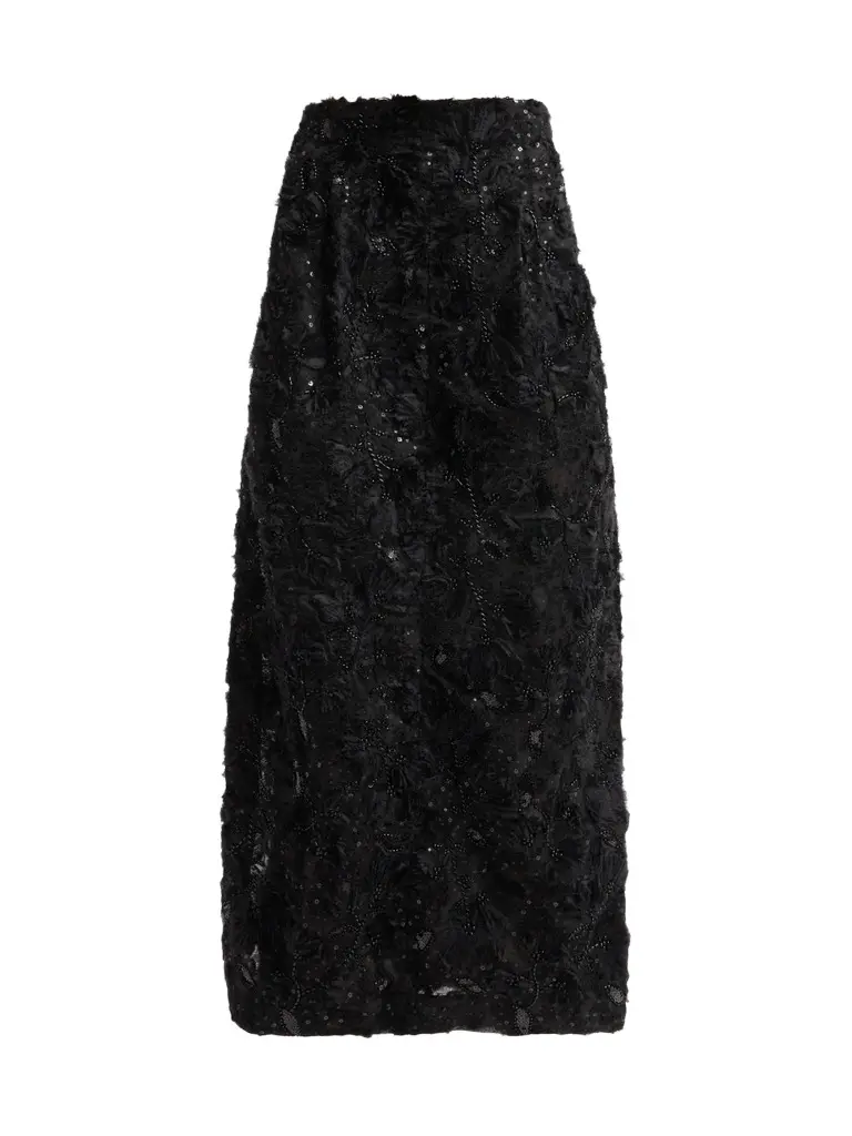 PRABAL GURUNG Women's Embellished Deconstructed Organza Maxi Skirt