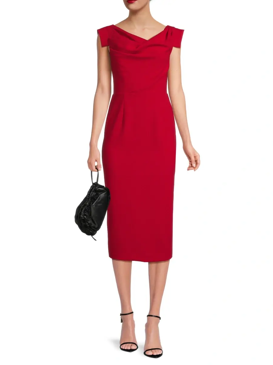BLACK HALO Women's Jacqueline Stretch Crepe Midi-Dress | Thumbnail 2 BLACK HALO Women's Jacqueline Stretch Crepe Midi-Dress | Thumbnail 2