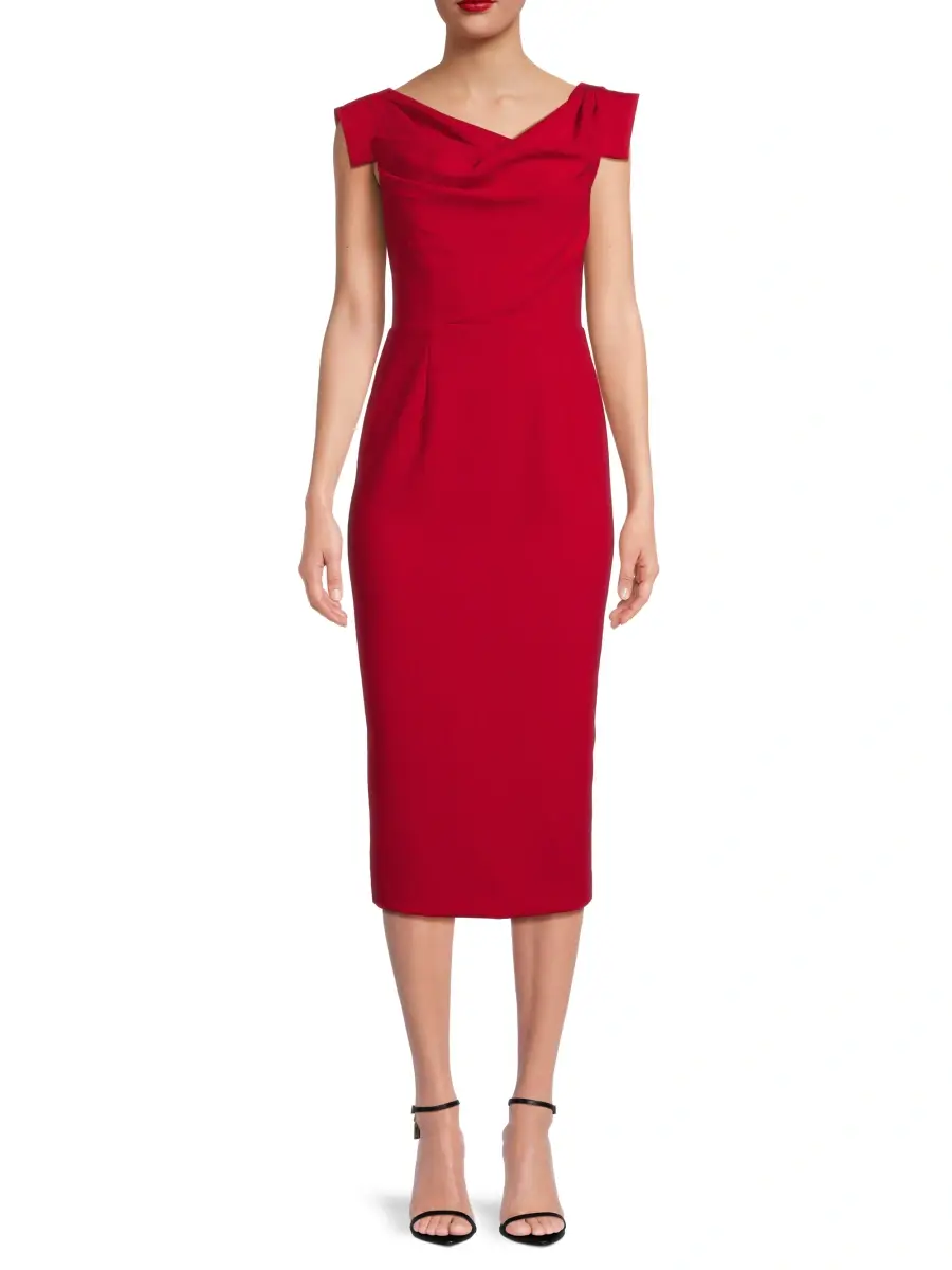 BLACK HALO Women's Jacqueline Stretch Crepe Midi-Dress | Thumbnail 3 BLACK HALO Women's Jacqueline Stretch Crepe Midi-Dress | Thumbnail 3