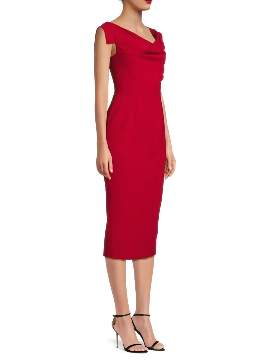 BLACK HALO Women's Jacqueline Stretch Crepe Midi-Dress | Thumbnail 4 BLACK HALO Women's Jacqueline Stretch Crepe Midi-Dress | Thumbnail 4