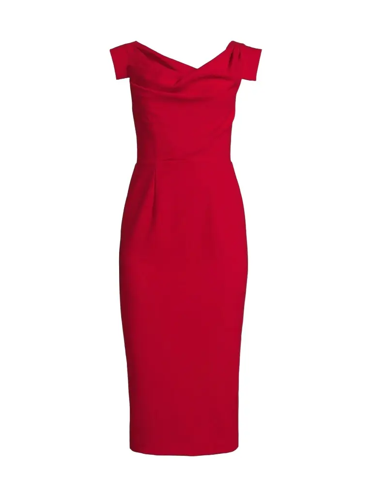 BLACK HALO Women's Jacqueline Stretch Crepe Midi-Dress
