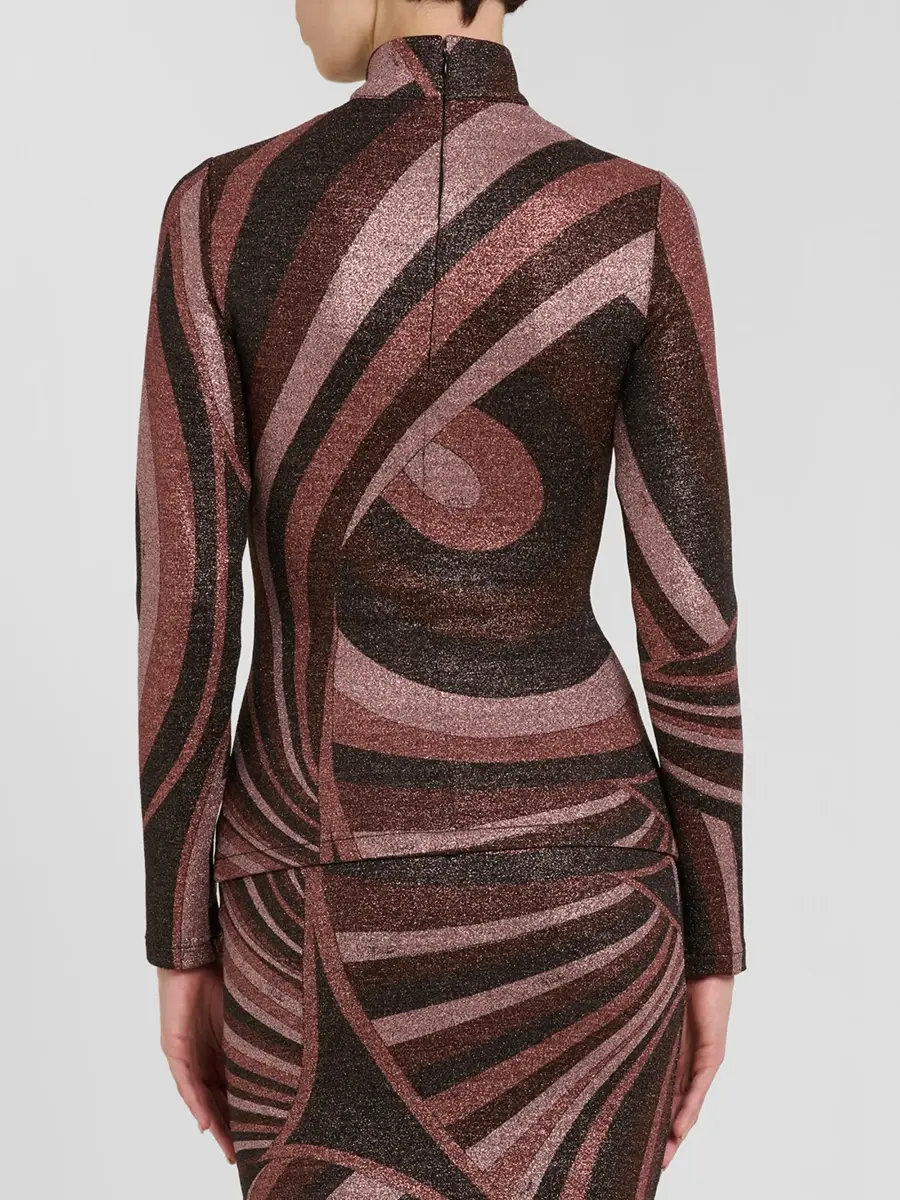 PUCCI Women's Mock Turtleneck Printed Top | Thumbnail 3 PUCCI Women's Mock Turtleneck Printed Top | Thumbnail 3