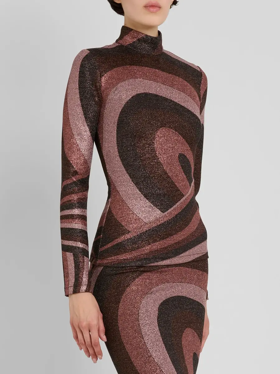 PUCCI Women's Mock Turtleneck Printed Top | Thumbnail 4 PUCCI Women's Mock Turtleneck Printed Top | Thumbnail 4