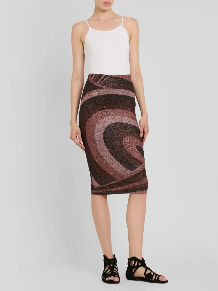 PUCCI Women's Metallic Jersey Knee-Length Skirt | Thumbnail 2 PUCCI Women's Metallic Jersey Knee-Length Skirt | Thumbnail 2