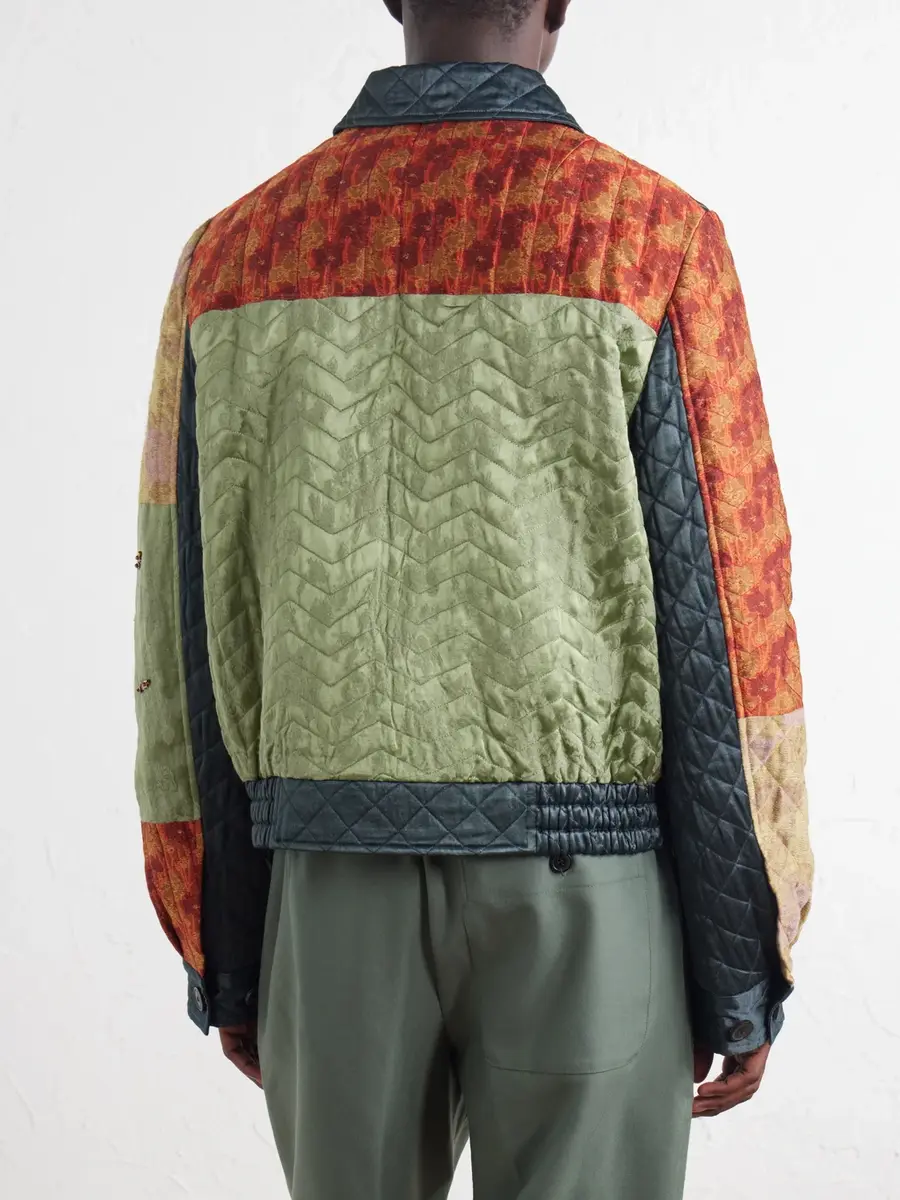 Dries Van Noten Embellished Patchwork Canvas and Jacquard Blouson Jacket - Men | Thumbnail 4 Dries Van Noten Embellished Patchwork Canvas and Jacquard Blouson Jacket - Men | Thumbnail 4