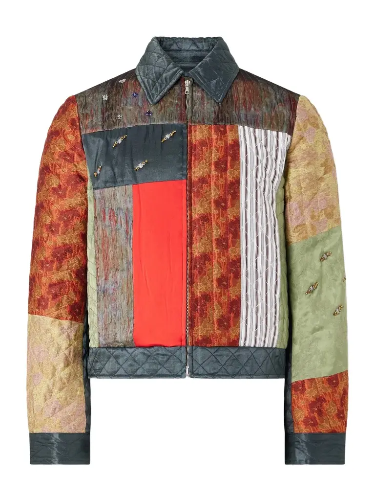 Dries Van Noten Embellished Patchwork Canvas and Jacquard Blouson Jacket - Men