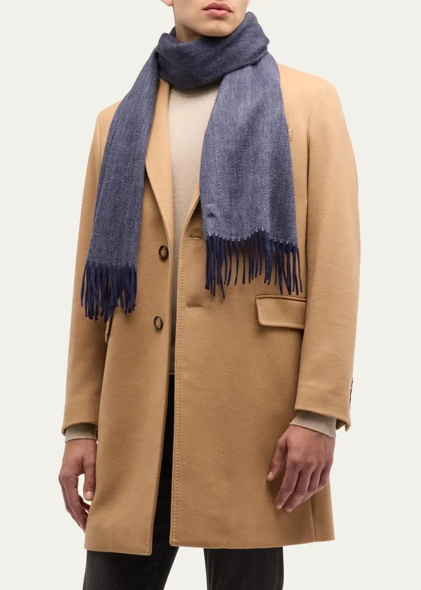 Begg x Co Men's Cashmere Arran Reversible Scarf | Thumbnail 2 Begg x Co Men's Cashmere Arran Reversible Scarf | Thumbnail 2