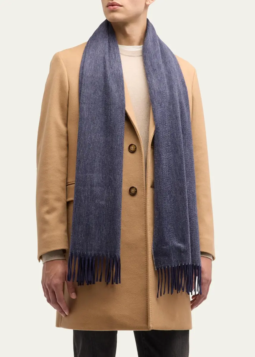 Begg x Co Men's Cashmere Arran Reversible Scarf | Thumbnail 3 Begg x Co Men's Cashmere Arran Reversible Scarf | Thumbnail 3