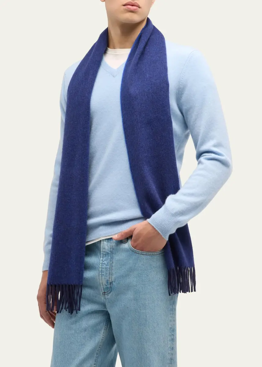 Begg x Co Men's Cashmere Arran Reversible Scarf | Thumbnail 6 Begg x Co Men's Cashmere Arran Reversible Scarf | Thumbnail 6