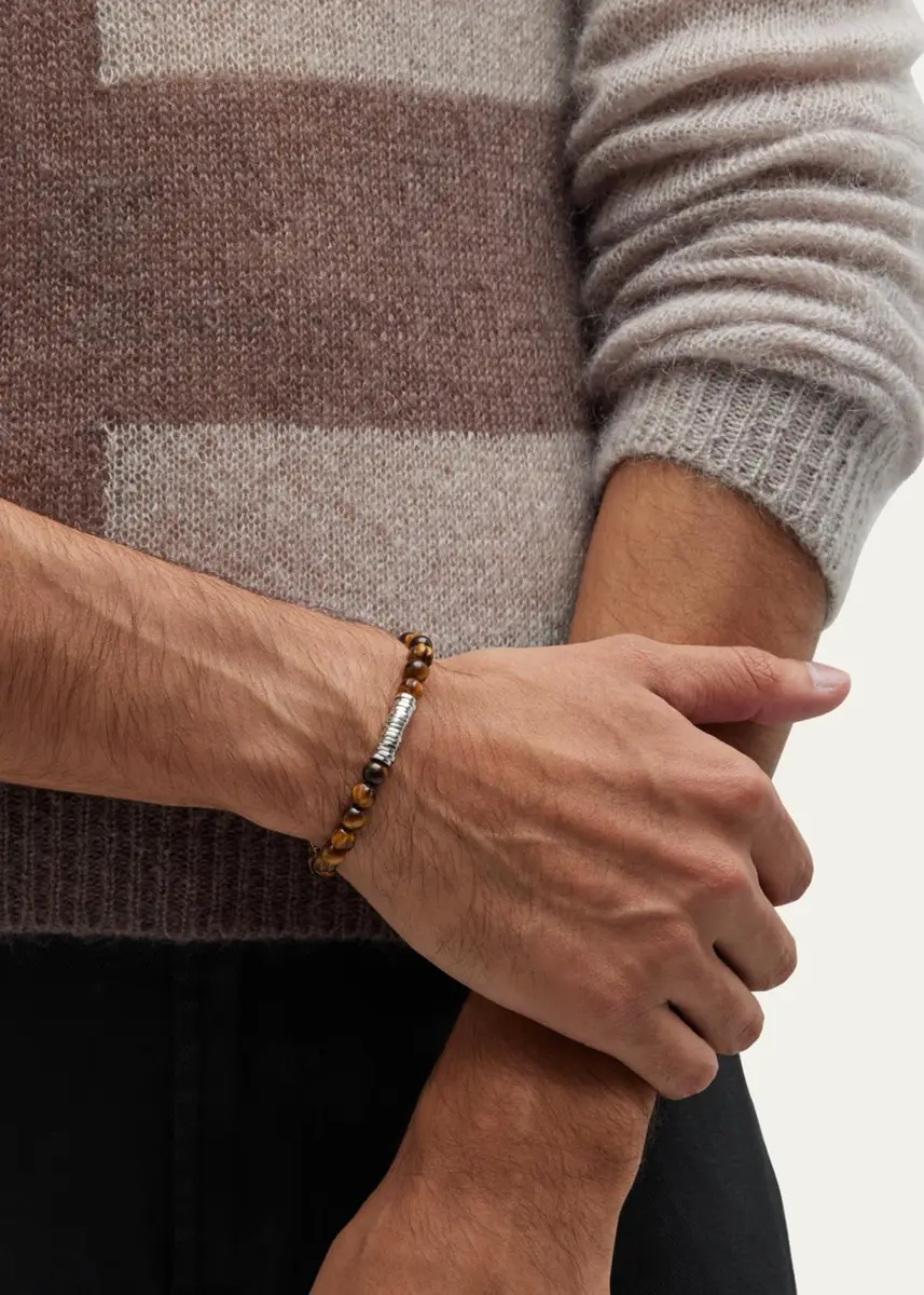 Tateossian Men's Tiger Eye Bead Bracelet | Thumbnail 2 Tateossian Men's Tiger Eye Bead Bracelet | Thumbnail 2
