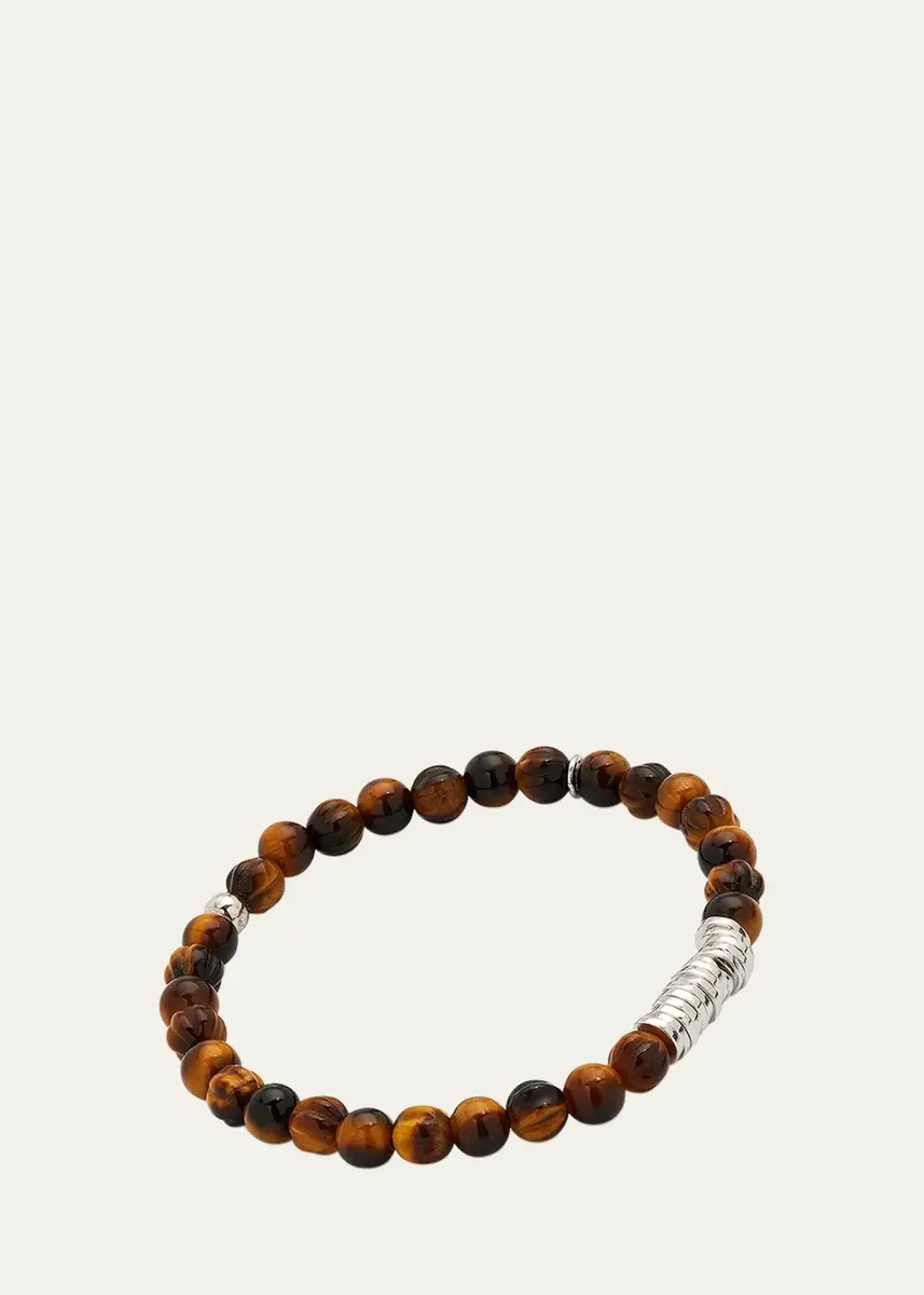 Tateossian Men's Tiger Eye Bead Bracelet | Thumbnail 3 Tateossian Men's Tiger Eye Bead Bracelet | Thumbnail 3