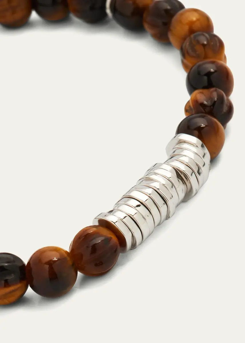 Tateossian Men's Tiger Eye Bead Bracelet | Thumbnail 4 Tateossian Men's Tiger Eye Bead Bracelet | Thumbnail 4