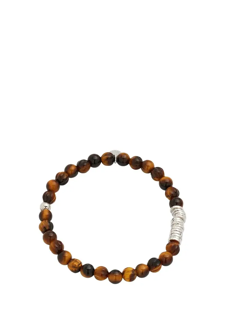 Tateossian Men's Tiger Eye Bead Bracelet