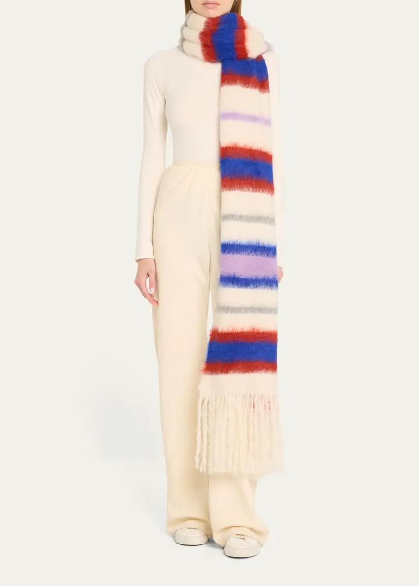 The Elder Statesman Thistle Striped Fur Scarf | Thumbnail 2 The Elder Statesman Thistle Striped Fur Scarf | Thumbnail 2