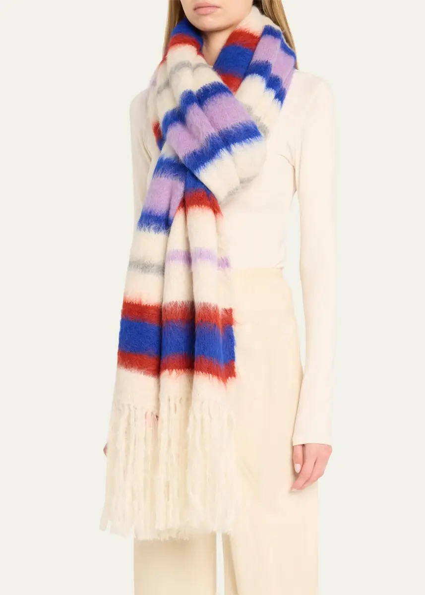 The Elder Statesman Thistle Striped Fur Scarf | Thumbnail 3 The Elder Statesman Thistle Striped Fur Scarf | Thumbnail 3