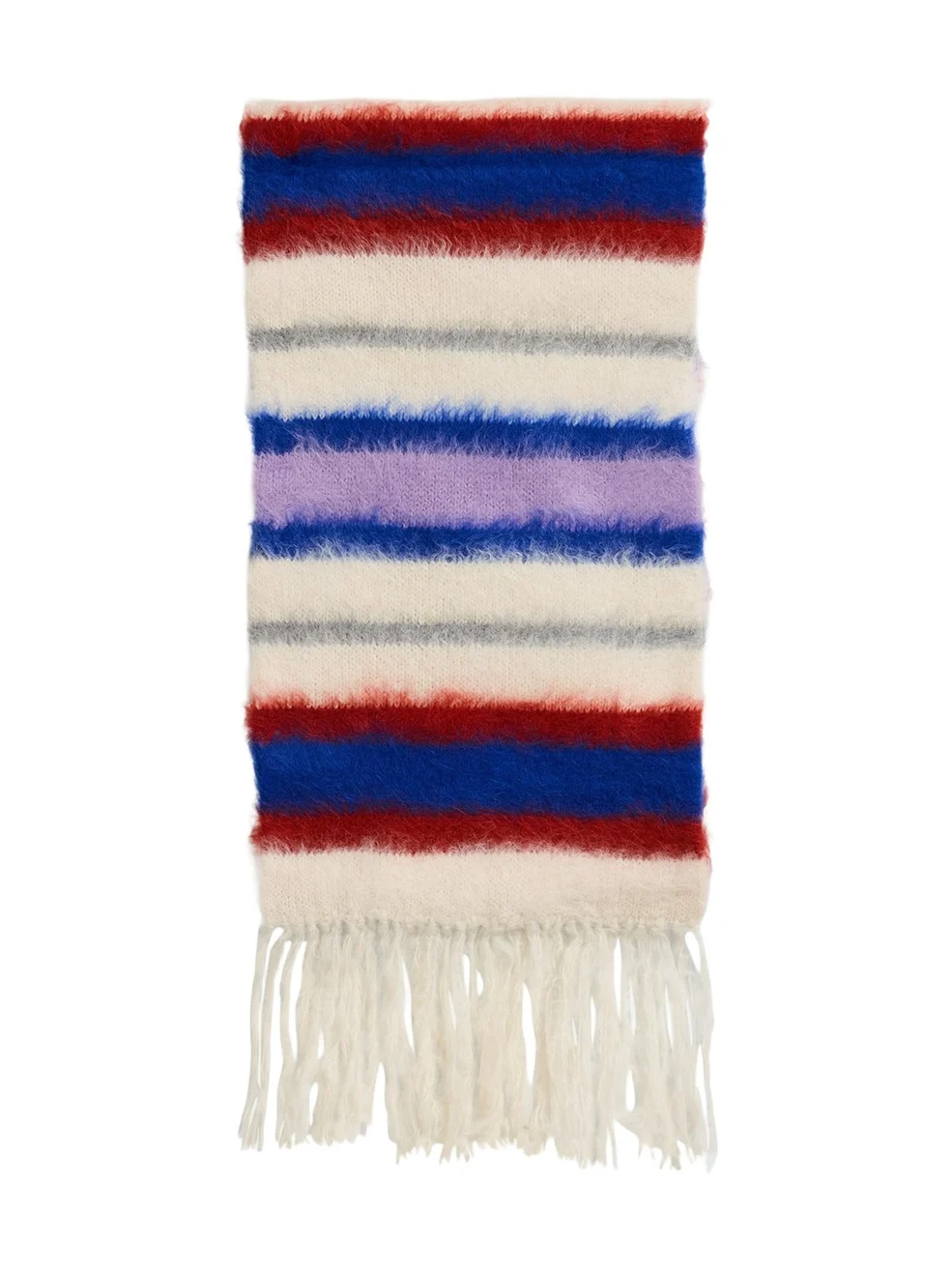 The Elder Statesman Thistle Striped Fur Scarf