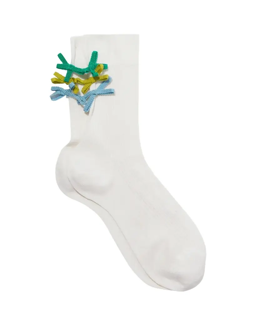 Isla Bow-Embellished Ribbed Crew Socks Isla Bow-Embellished Ribbed Crew Socks