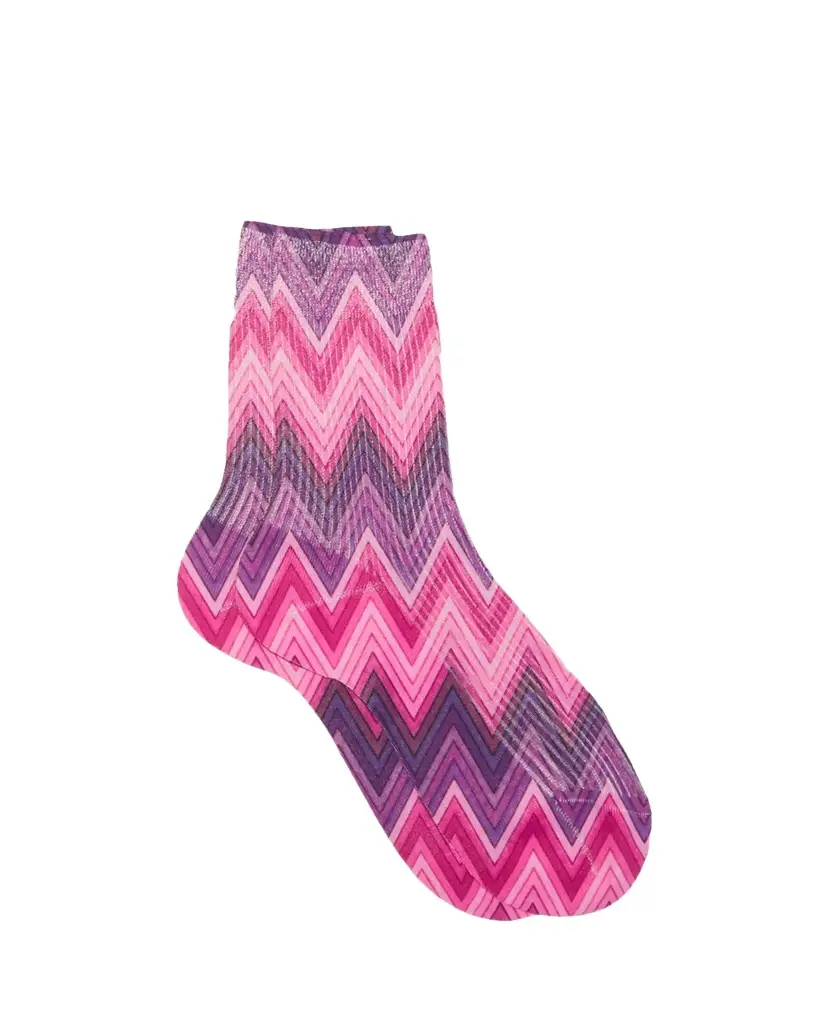 Maria La Rosa Optical Zigzag-Print Crew Socks