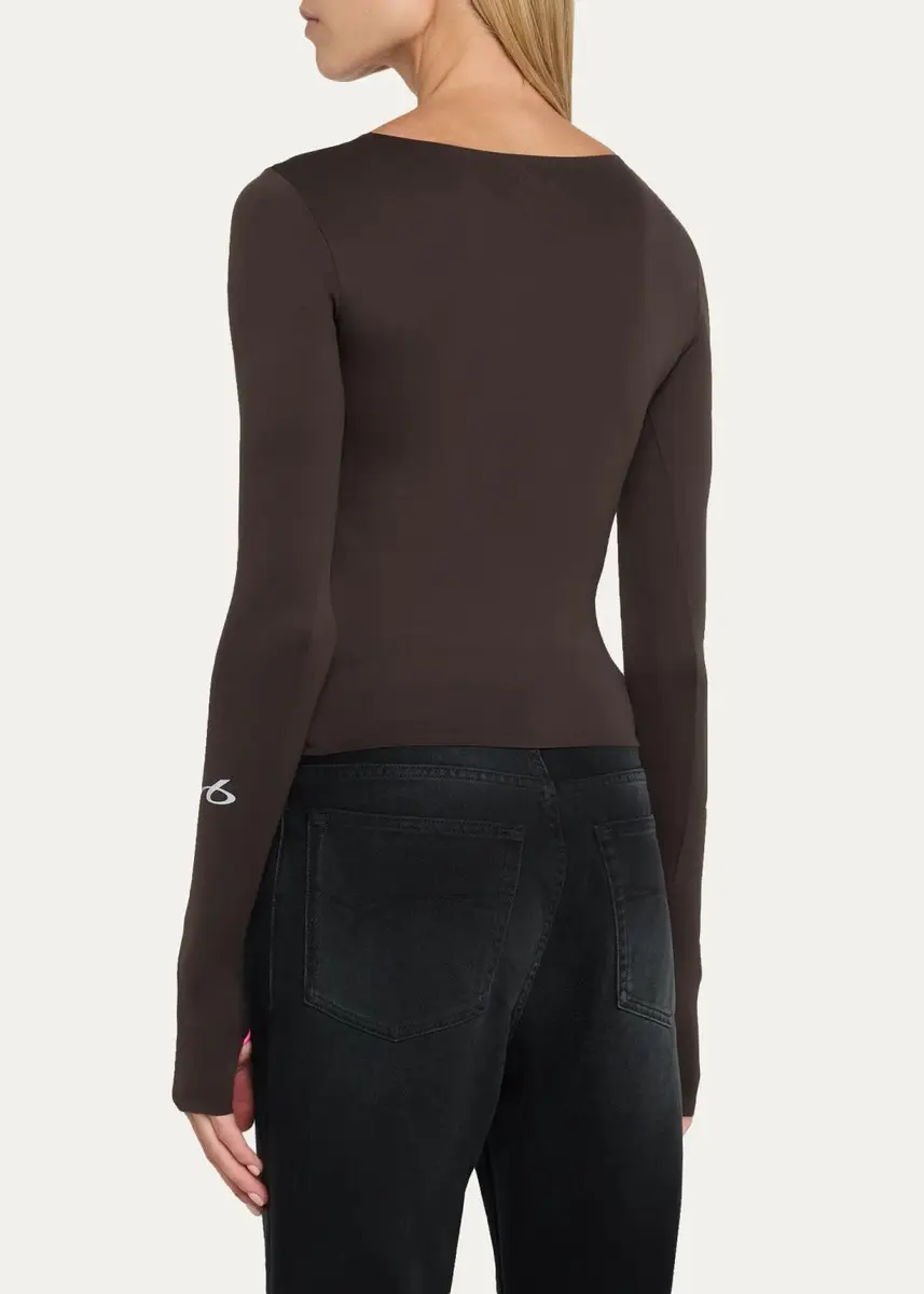 Balenciaga Scoop-Neck Cut Long-Sleeve Activewear Top | Thumbnail 3 Balenciaga Scoop-Neck Cut Long-Sleeve Activewear Top | Thumbnail 3