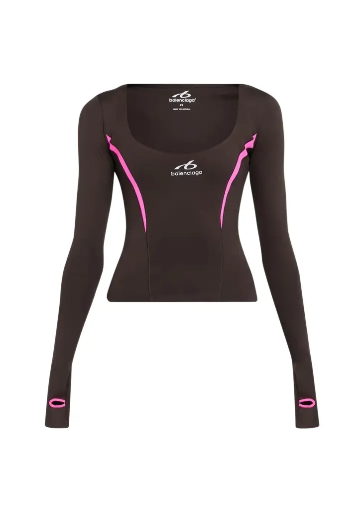 Scoop-Neck Cut Long-Sleeve Activewear Top Scoop-Neck Cut Long-Sleeve Activewear Top