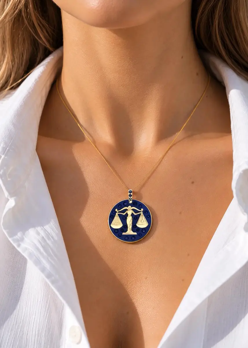 FARAONE MENNELLA by R.F.M.A.S. Libra 18K Yellow Gold, Sterling Silver & Titanium Pendant Necklace | Thumbnail 2 FARAONE MENNELLA by R.F.M.A.S. Libra 18K Yellow Gold, Sterling Silver & Titanium Pendant Necklace | Thumbnail 2