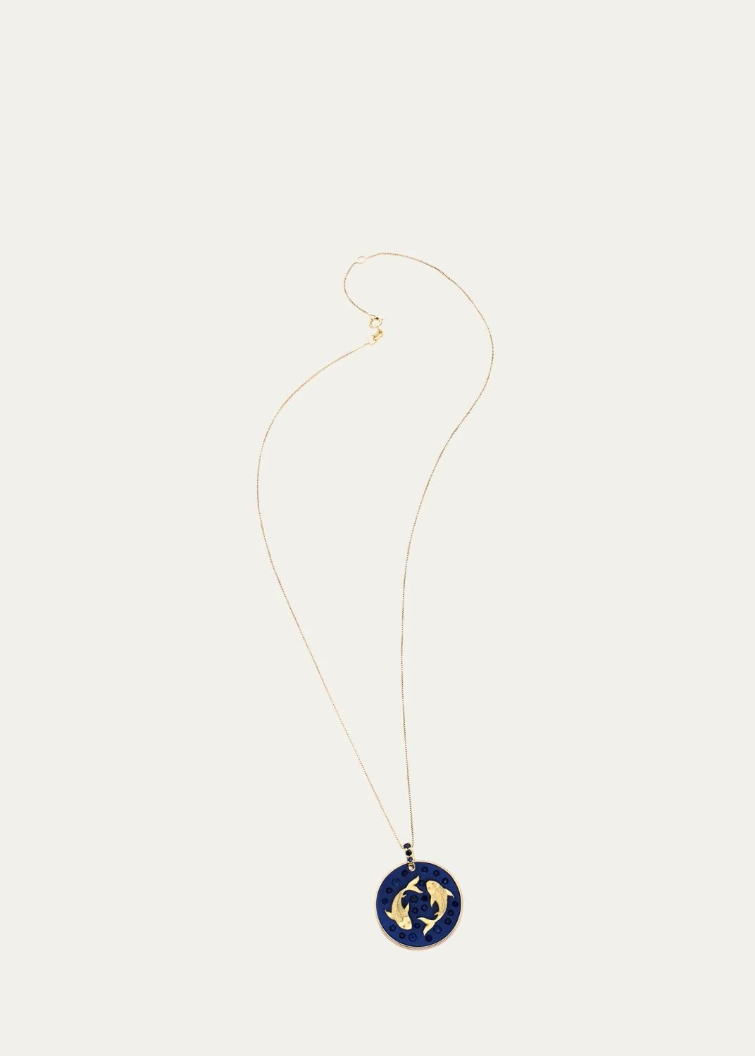 18K Yellow Gold Pisces Pendant Necklace 18K Yellow Gold Pisces Pendant Necklace