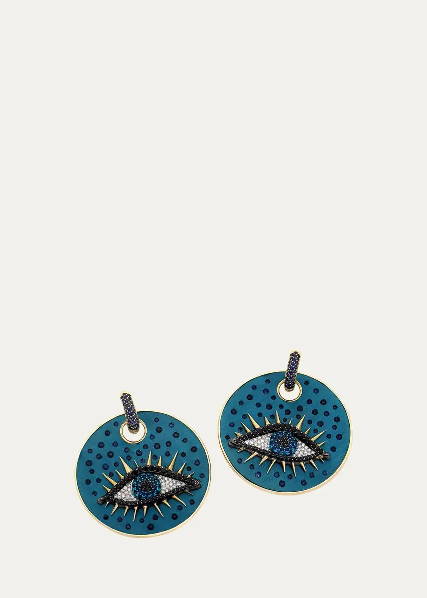 FARAONE MENNELLA by R.F.M.A.S. Talisman 18K Yellow Gold, Sterling Silver, Titanium & 0.46 TCW Lab-Grown Diamond Drop Earrings | Thumbnail 3 FARAONE MENNELLA by R.F.M.A.S. Talisman 18K Yellow Gold, Sterling Silver, Titanium & 0.46 TCW Lab-Grown Diamond Drop Earrings | Thumbnail 3