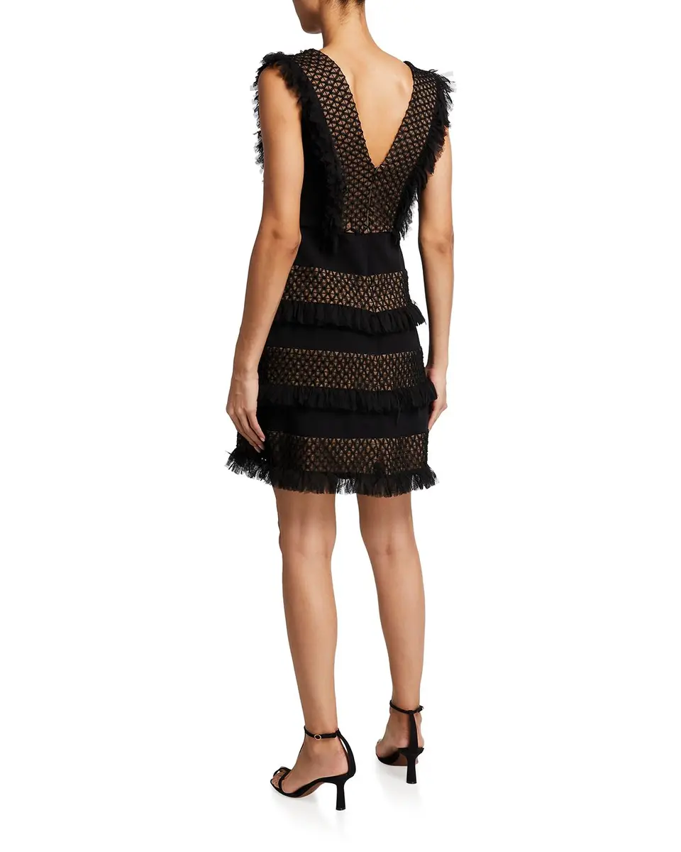Sho by Tadashi Shoji Deep V-Neck Tiered Ruffle Lace Dress | Thumbnail 2 Sho by Tadashi Shoji Deep V-Neck Tiered Ruffle Lace Dress | Thumbnail 2