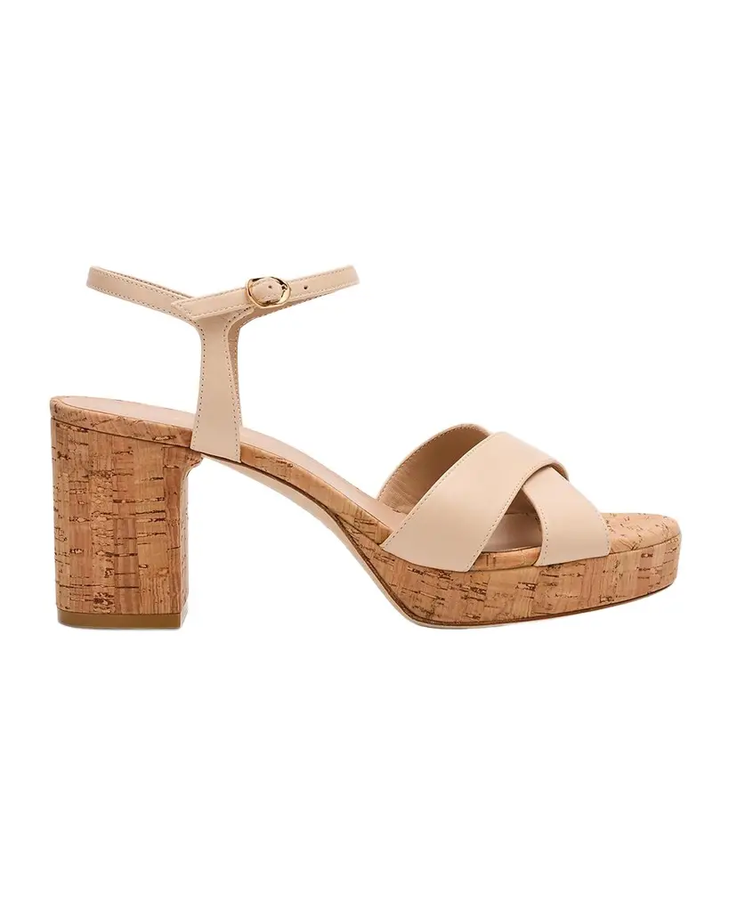 Stuart Weitzman Dayna Leather Crisscross Platform Sandals