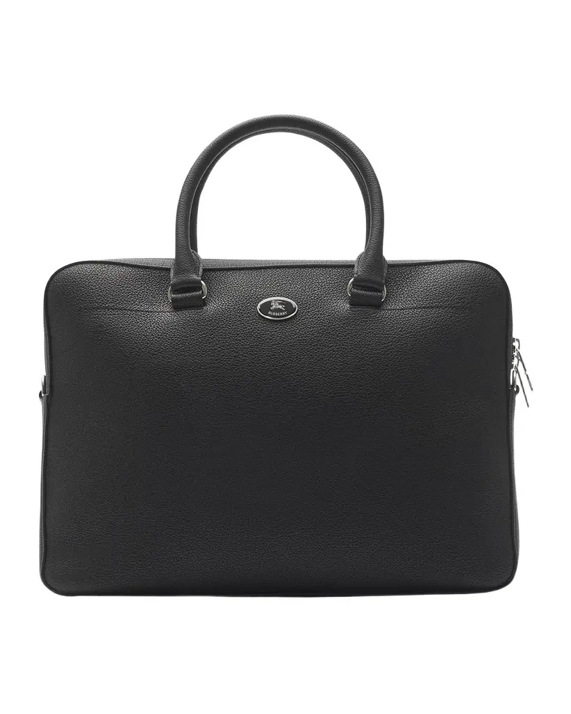 Burberry Men's Logo Leather Briefcase