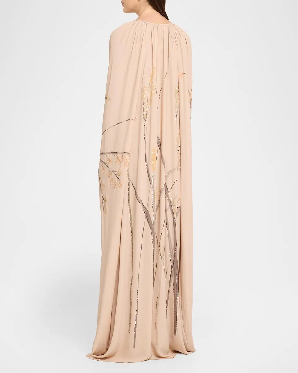 BERNADETTE Minnie Embellished Maxi Cape Dress | Thumbnail 3 BERNADETTE Minnie Embellished Maxi Cape Dress | Thumbnail 3