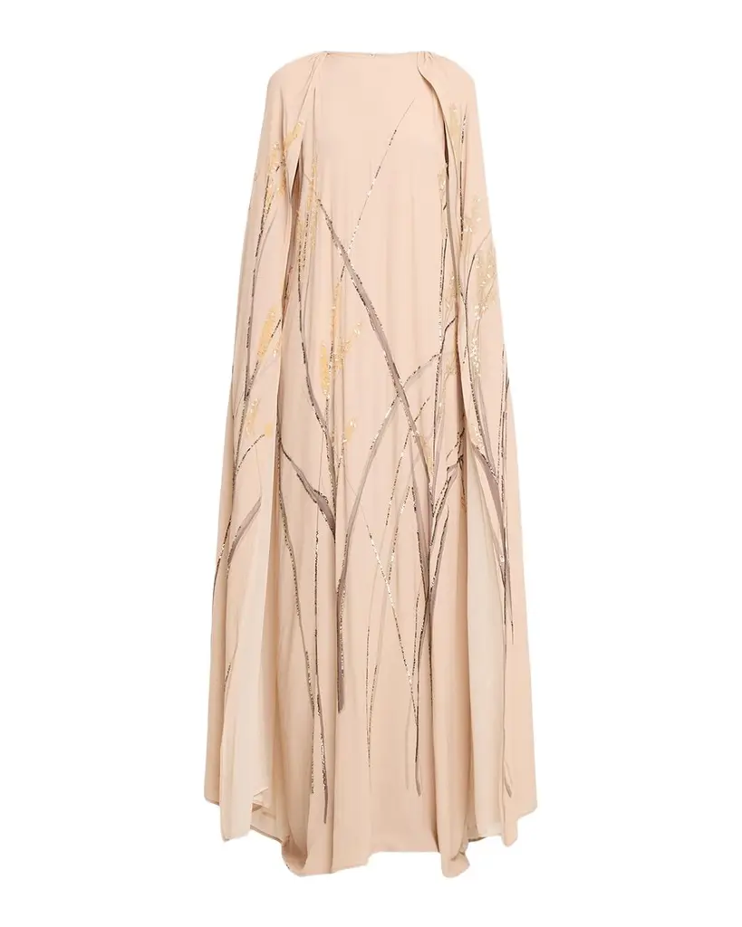 Minnie Embellished Maxi Cape Dress