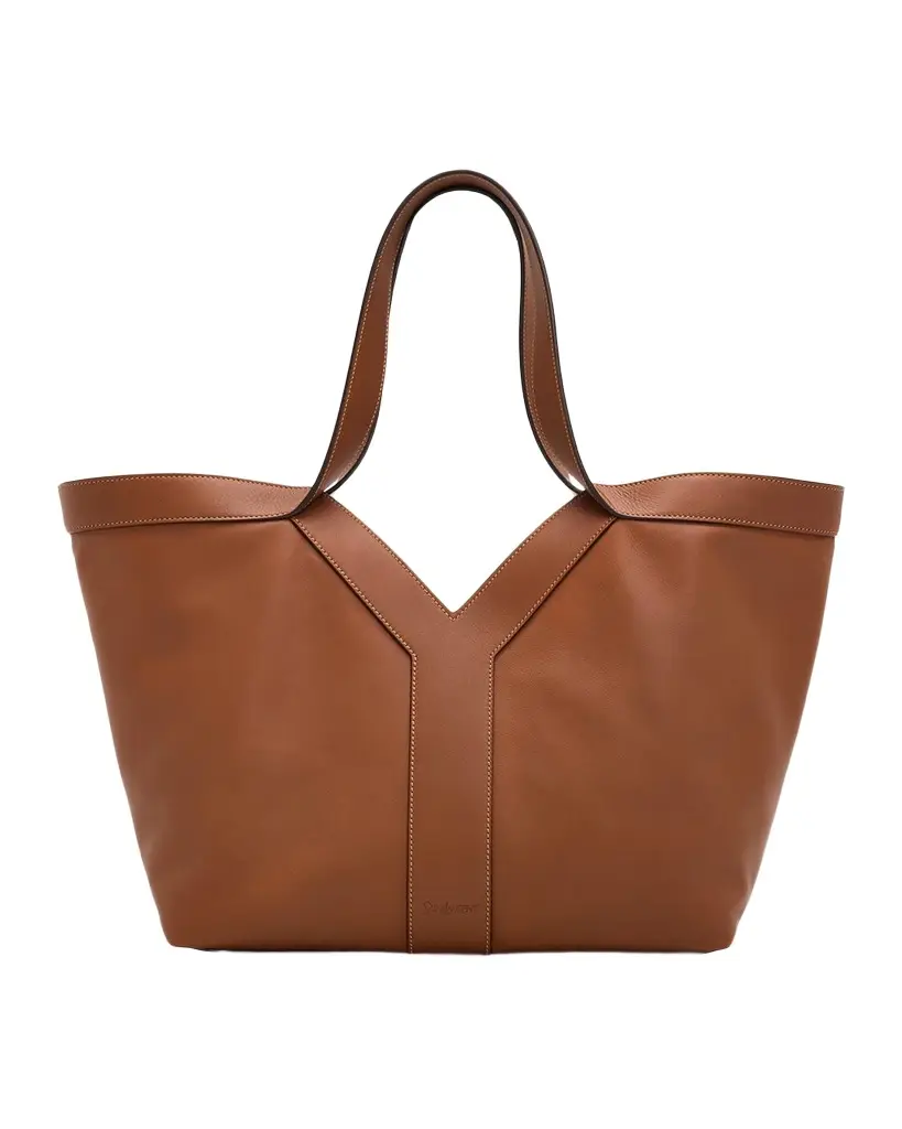 Saint Laurent Y-Stitch Leather Tote Bag