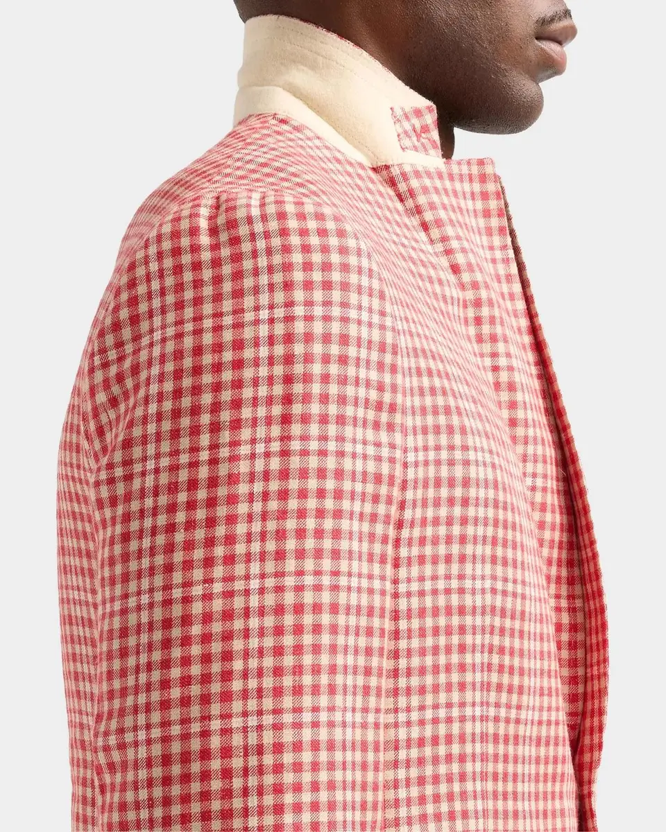 Isaia Men's Gingham Linen-Blend Blazer | Thumbnail 7 Isaia Men's Gingham Linen-Blend Blazer | Thumbnail 7