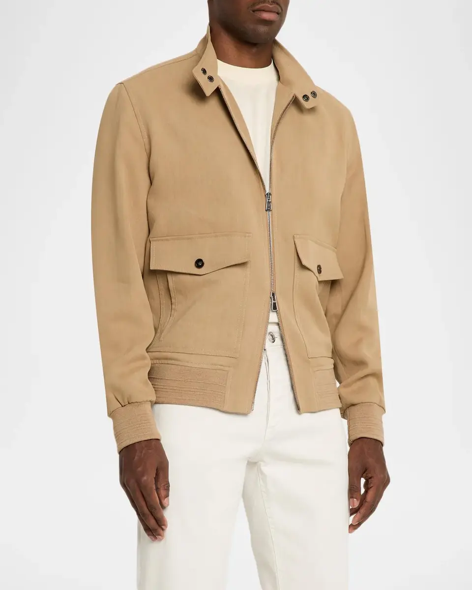 Isaia Men's Baracuta Virgin Wool Bomber Jacket | Thumbnail 4