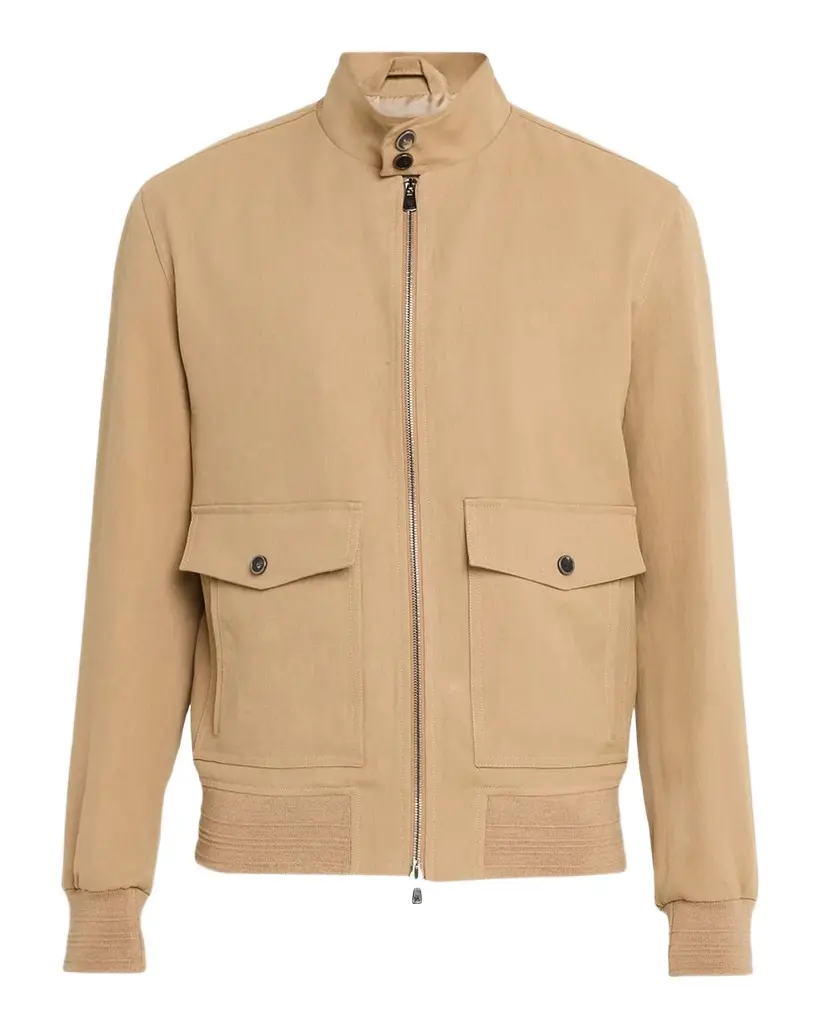 Isaia Men's Baracuta Virgin Wool Bomber Jacket