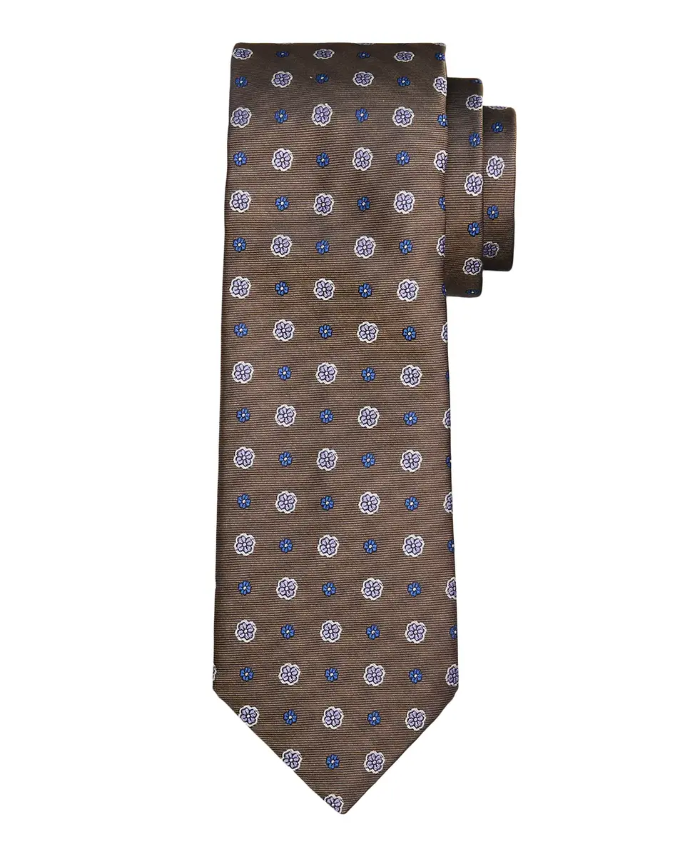 Canali Men's Floral Medallion Silk Tie | Thumbnail 2 Canali Men's Floral Medallion Silk Tie | Thumbnail 2