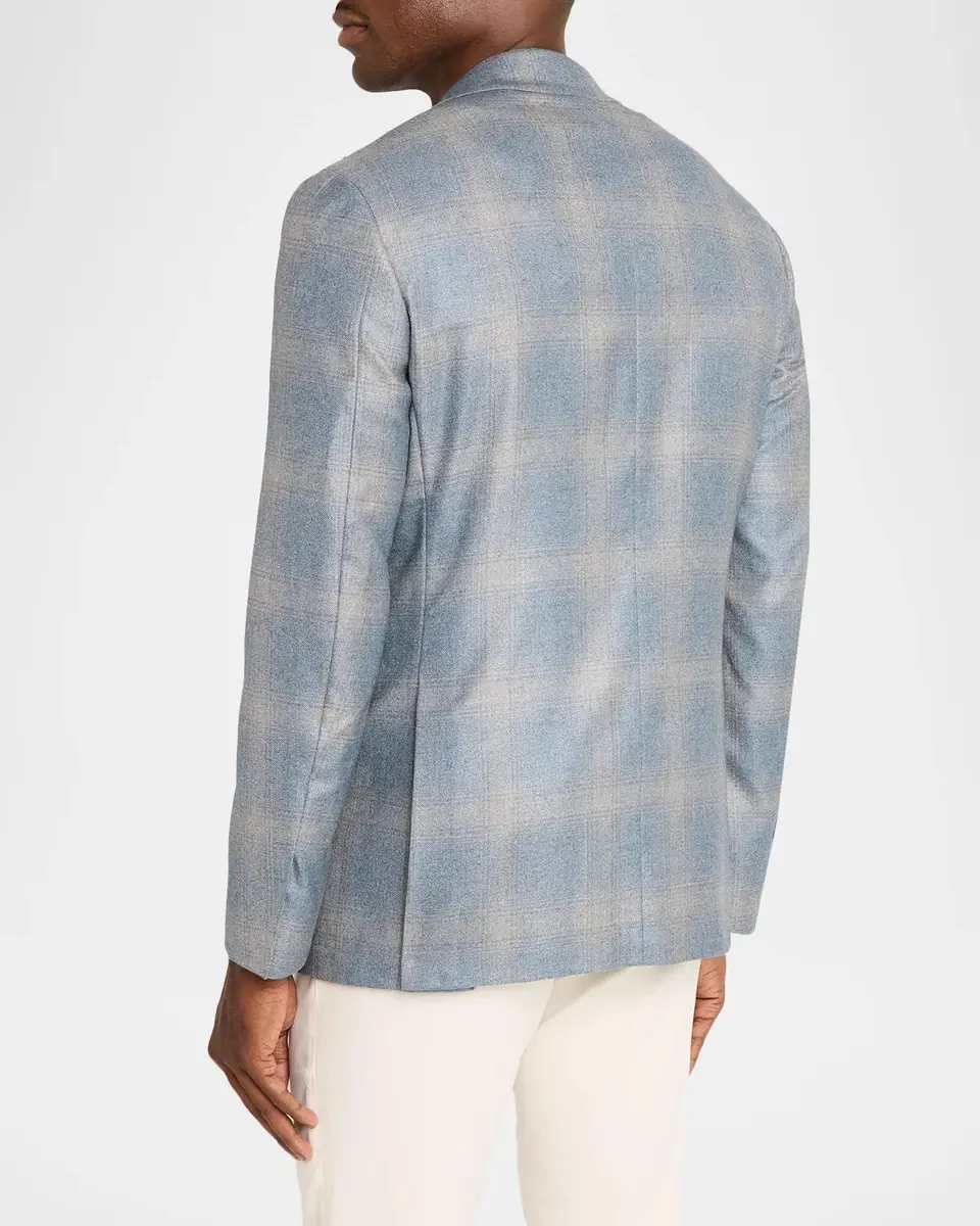 Canali Men's Kei Plaid Single-Breasted Sport Coat | Thumbnail 3